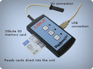 Vehicle unit Digital Data downloader With built in drivers card