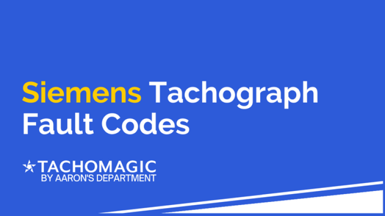 Siemens Tachograph Fault Codes